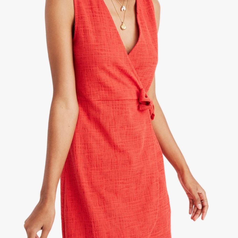 Madewell texture + thread sleeveless wrap dress
